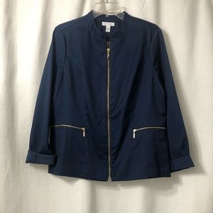 Charter Club Zip-Up Navy Blue Jacket